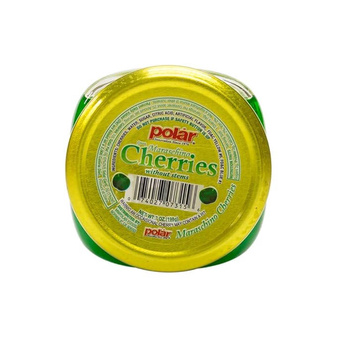 Polar Maraschino Cherries 7 ounce (12 Pack) (Green without stem)