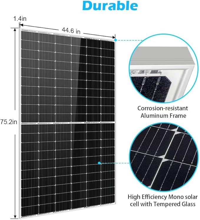 SUNGOLDPOWER UL61730 450W Solar Panel 8PCS,Monocrystalline,Grade A Solar Cell,IP68 High Efficiency for Charging 12V/24V,36V/48V Solar System for RV,House,Rooftop,Farm,On and Off Grid(3600W)