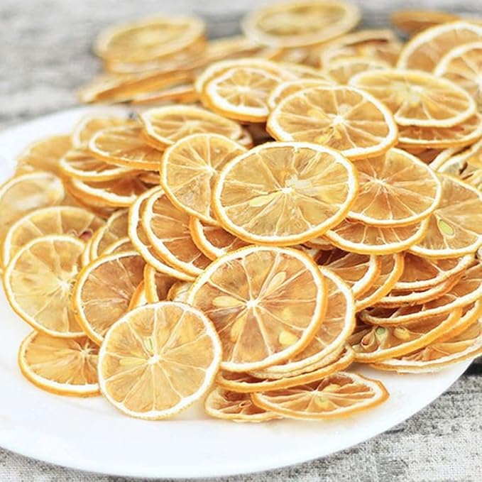 Mkostlich Dried Lemon Slices Bulk, 100g/3.52oz Natural Dehydrated Lemon Slices for Cocktails Garnish/ Tea/ Baking, No Sugar Added