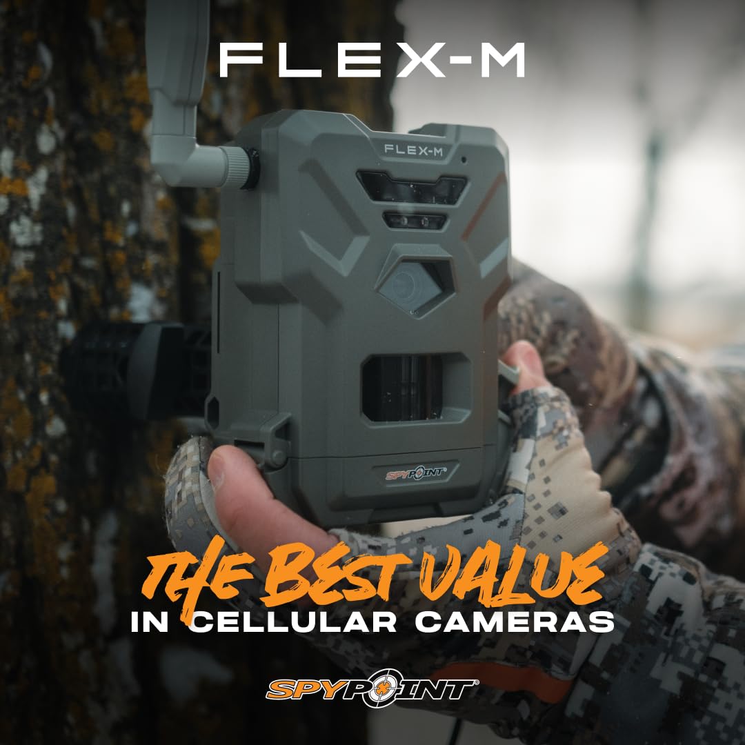 SPYPOINT Flex-M Cellular Trail Camera - Best Hunting Accessories, No WiFi Needed, Night Vision