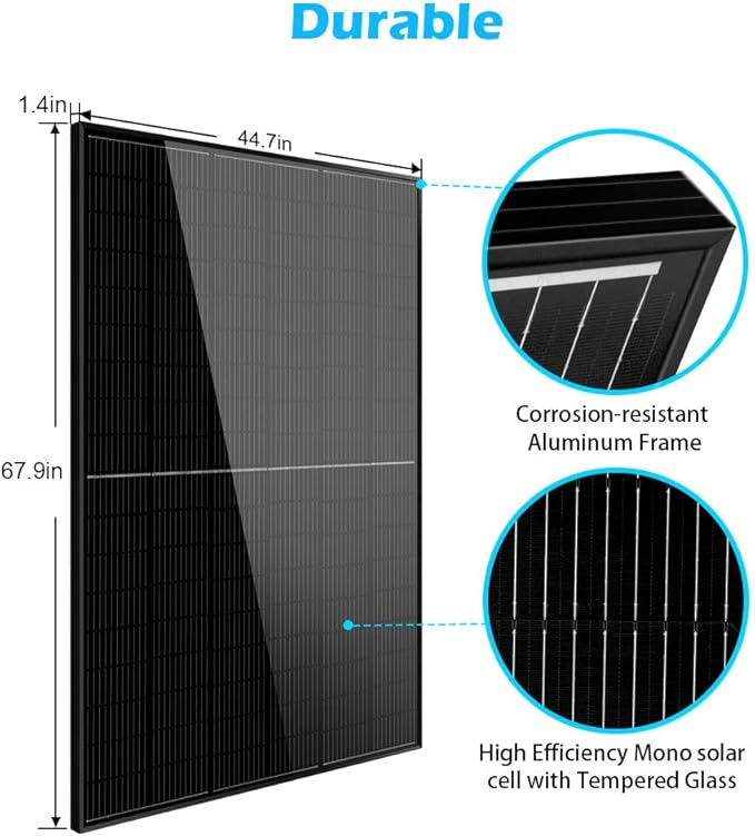 SUNGOLDPOWER 18pcs 415W Monocrystalline Solar Panel,Grade A Solar Cell, Waterproof IP68,TUV certificated,Used for RV,Home,House,Boat,Farm,Off Grid and On Grid System