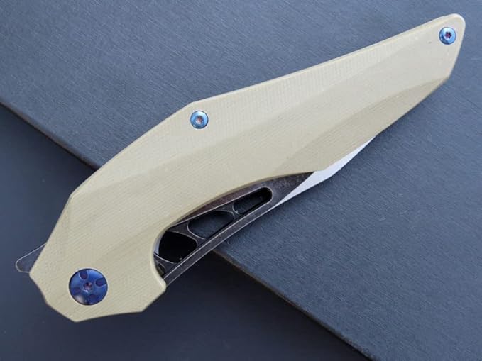 Eafengrow EF226 Folding Knives D2 Blade and G10 Handle Knife Outdoor Camping Hiking EDC Tools (stone)