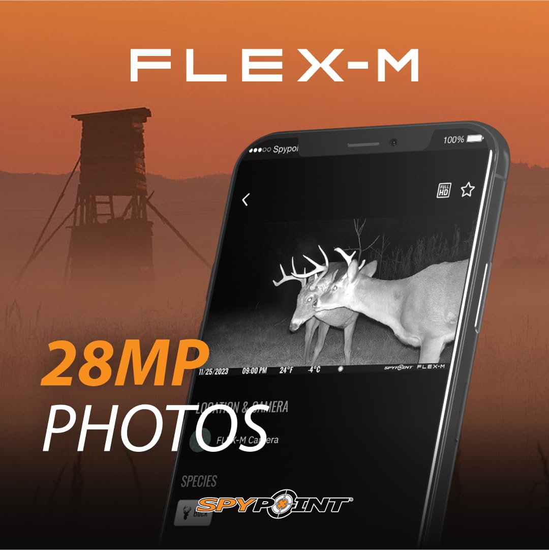 SPYPOINT Flex-M Cellular Trail Camera - Best Hunting Accessories, No WiFi Needed, Night Vision