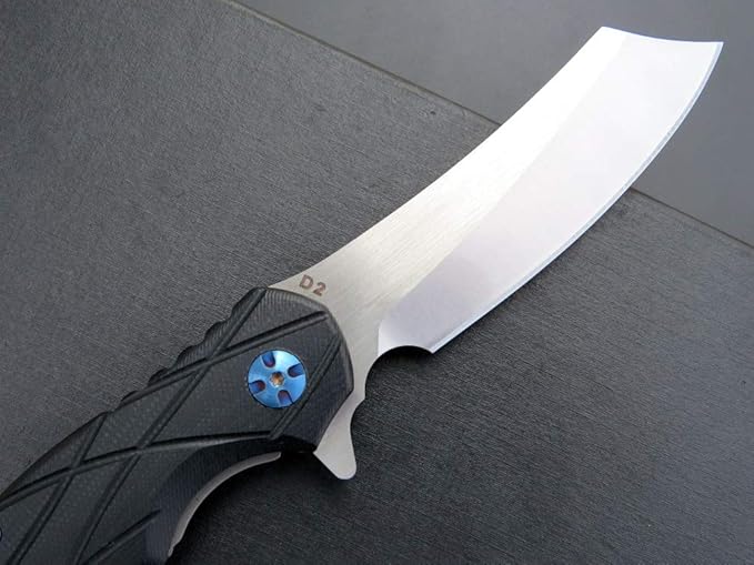 Eafengrow EF919 Folding Knife with Pocket Clip D2 Steel Blade G10 Handle Scales EDC Tool Outdoor Knives for Camping Fishing Hiking(Black)