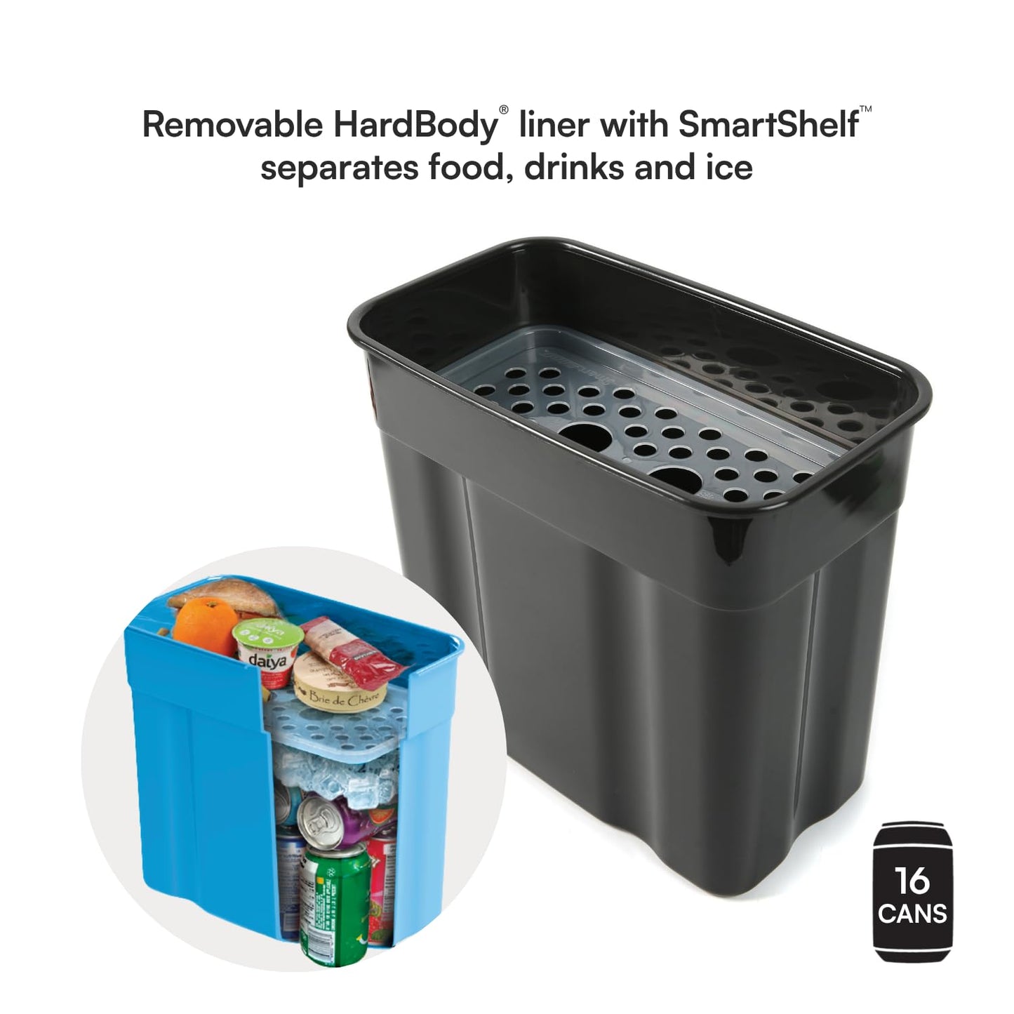 Titan 16 Can Zipperless HardBody Cooler, Keeps Ice 2 Days, Sharkskin Gray