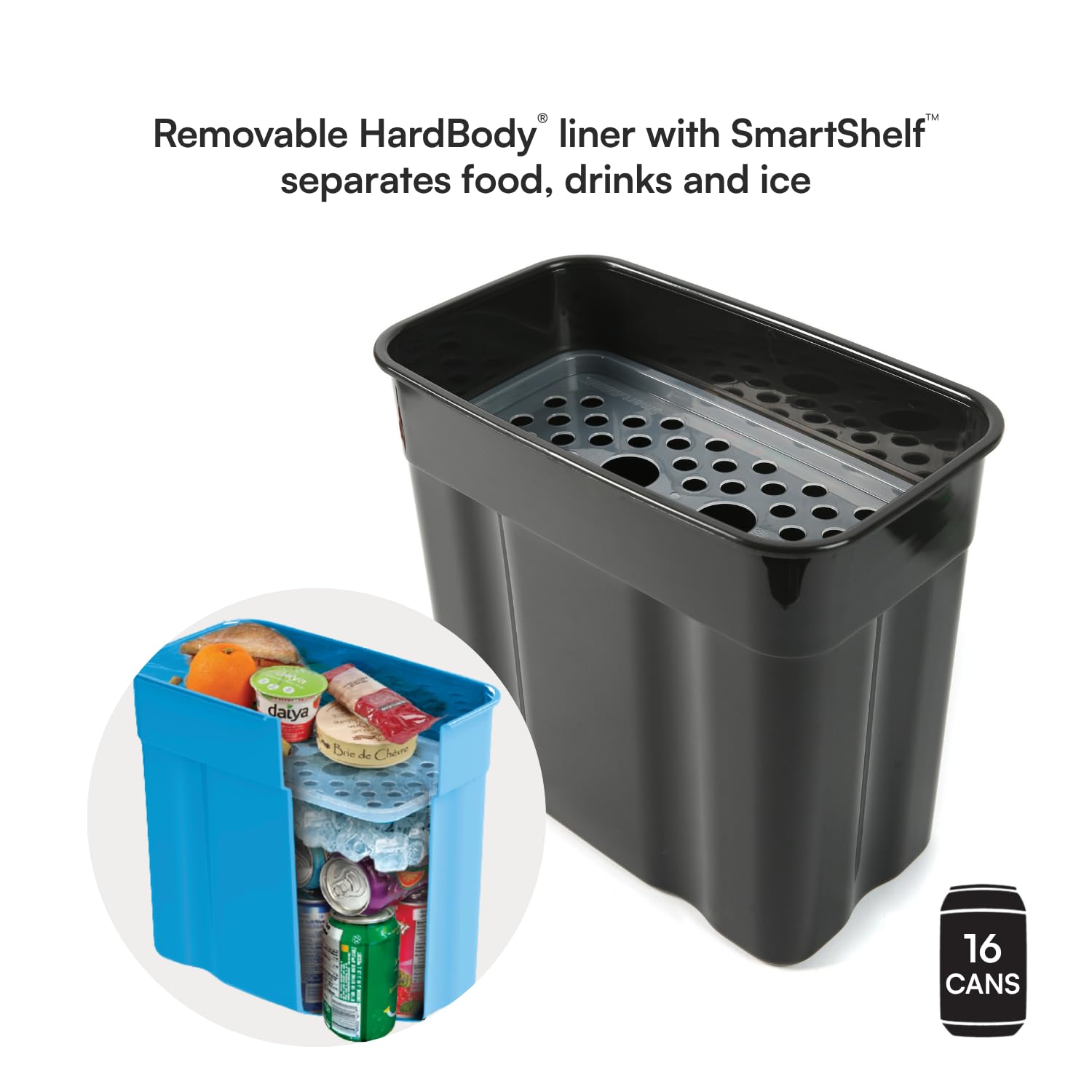 Titan 16 Can Zipperless HardBody Cooler, Keeps Ice 2 Days, Sharkskin Gray