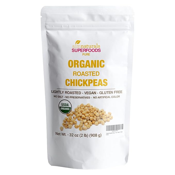 Organic Roasted Chickpeas 2 LB- USDA Organic Certified – Healthy Snack, Lightly Roasted, No Oil, No Salt, No GMO & Gluten Free – Product of Turkey