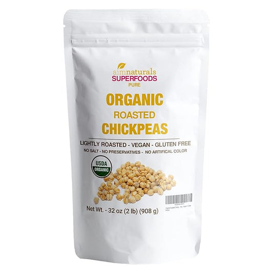 Organic Roasted Chickpeas 2 LB- USDA Organic Certified – Healthy Snack, Lightly Roasted, No Oil, No Salt, No GMO & Gluten Free – Product of Turkey