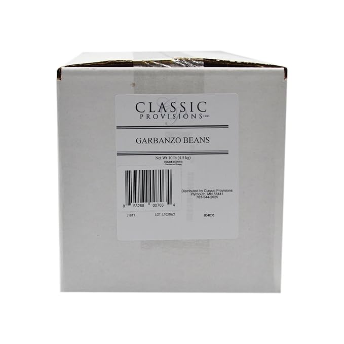 Classic Provisions Garbanzo Beans ??10 Pound Bag - Dried Chickpeas ??USA Grown ??Gluten Free - Creamy, Savory, Flavorful Chickpeas ??High in Protein, Fiber, Vitamin B ??All Natural & Ethically Sourced