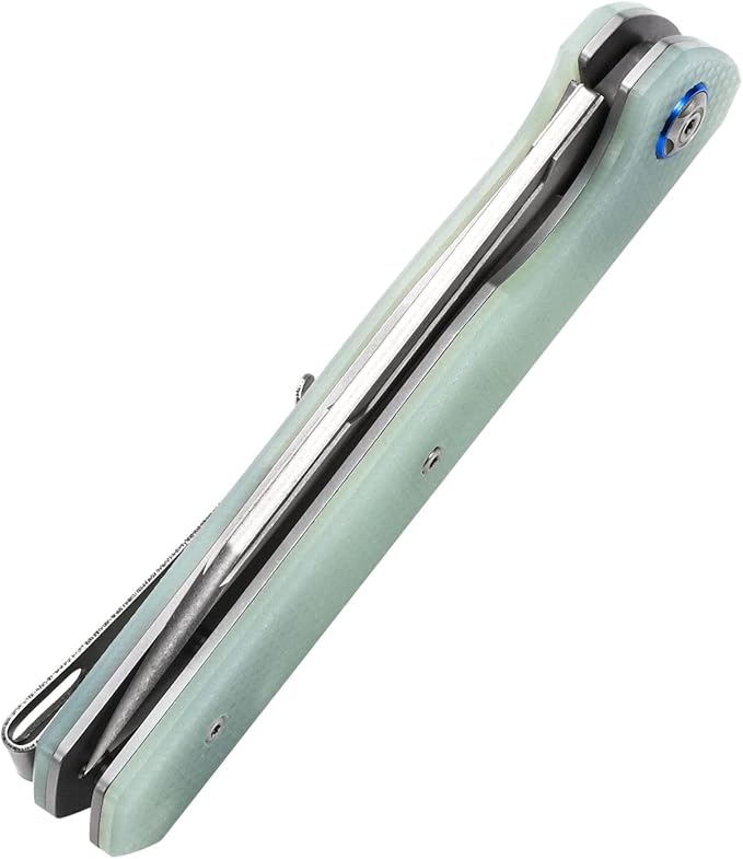 Sitivien ST135 Folding Knife,D2 Steel Blade G10 Handle Outdoor EDC Knife for Hunting Fishing Camping(Jade)