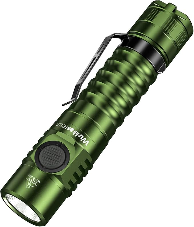Wurkkos FC11C LED Flashlights Rechargeable -Small Powerful EDC Flashlight 90CRI 1200 High Lumen, IP68 Waterproof,Magnetic Tailcap,155M Beam Distance for Garden Dog Walking Emergency(Green 4000K)