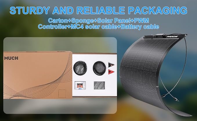 400W Semi-Flexible Solar Panel Kit Lightweight Monocrystalline Ultra-Flexible RV Solar Panel Kit with 30A Charge Controlle for 12-24V Battery Charging Car Battery Camping Stuff Offgrid RV Living