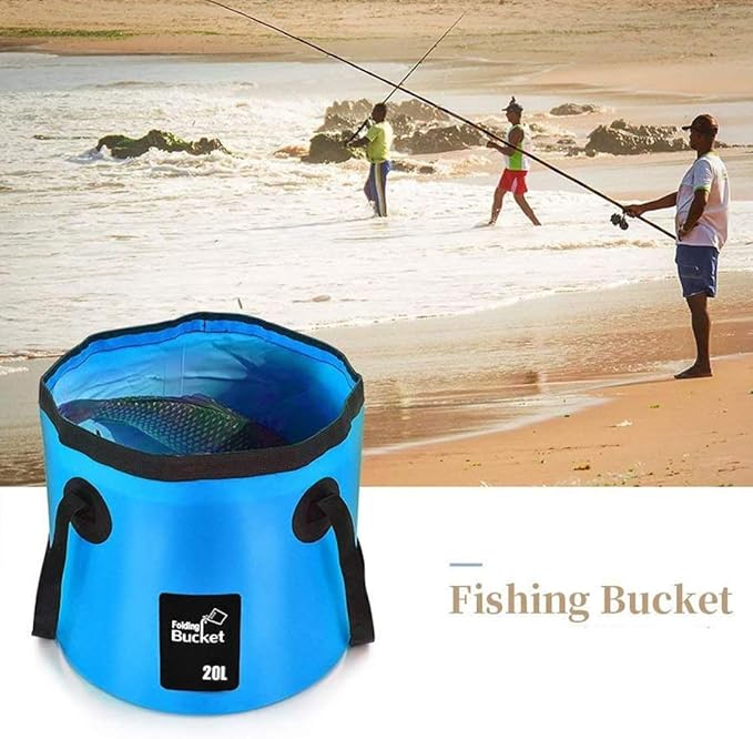 BANCHELLE Collapsible Bucket Water Container Portable Folding Camp Wash Basin for Outdoor Traveling Hiking Fishing Car Washing Gardening Camping 2 PCS