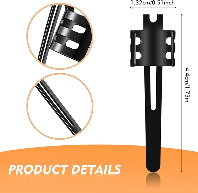 20 Pieces Replacement Flashlight Clip for Removable Accessories, Black Pocket Clip, Pen Clip, Durable?�Lightweight?�Portable