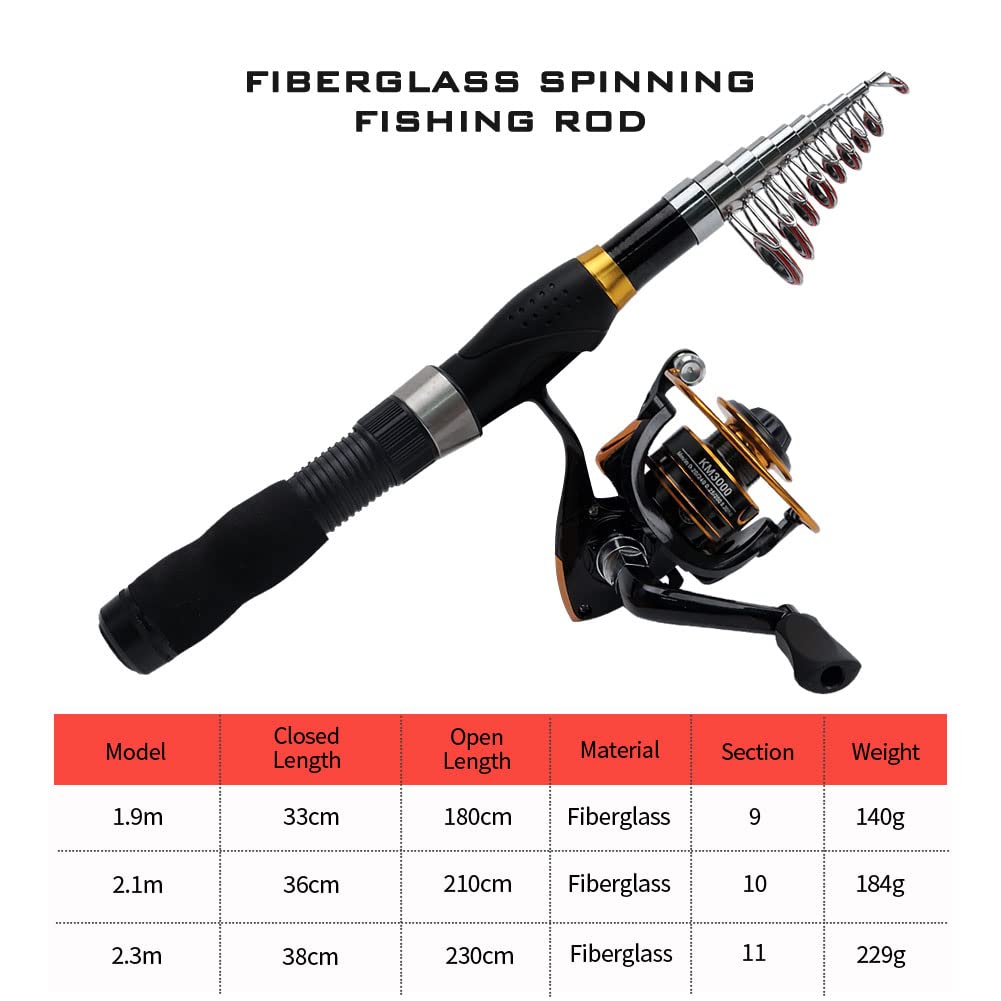 BalanZze Carbon Telescopic Fishing Rod & Reel Travel Kit