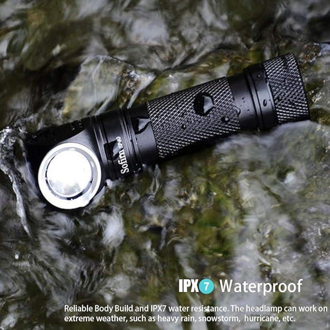 sofirn SP40 Rechargeable Headlamp 1200 Lumen, Powerful 5500K LED Flashlight, Right Angle Headlight for Repairing Running Camping Hiking