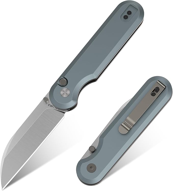 FINTISO Pocket Knife, 3" 14C28N Blade EDC Knife with Aluminum Alloy Handle, Folding Knife with Pocket Clip for Outdoor Camping, Hunting, Hiking, Survival, Parrot Series