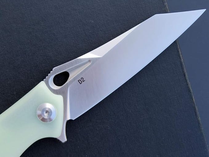 Eafengrow EF934 Pocket Knife D2 Steel Blade Folding Knife G10 Handle Liner Lock Camping Survival Tool Knives for Outdoor Camping Survival Hiking(jade)