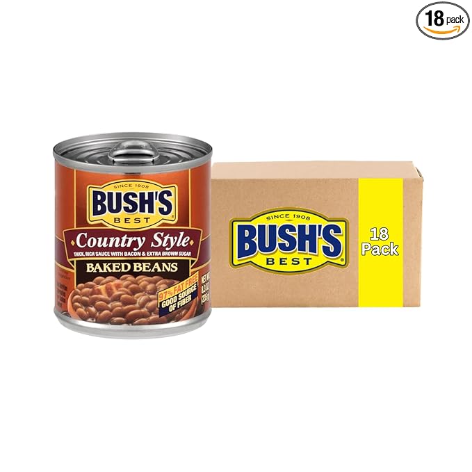 Bush's Best Baked Beans, Homestyle, 8.3 Oz (Pack of 18)