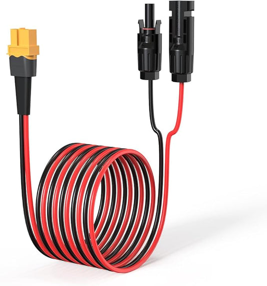 12AWG 10FT XT60 Solar Cable 2 10 25 35 50 75 100FT XT60 Extension Cable Solar Panel Connector to XT60 Connector for Portable Power Station (10FT)