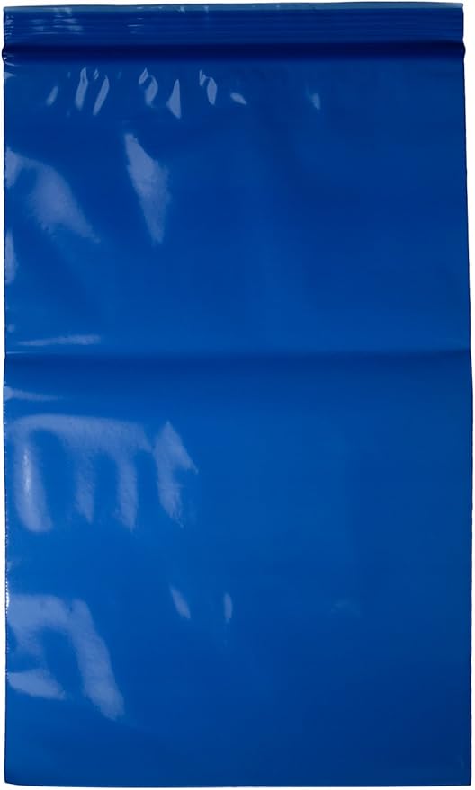uGems 5" x 8" Blue 100 Resealable Plastic Bags Durable Storage for Crafts, Tools, Office Supplies, Small Parts, Travel, and Holiday Packaging – sku: r58bl-100