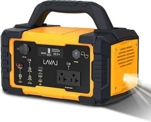Portable Power Station 600W, 647Wh Backup Lithium Battery, 120V/600W AC Outlet, Solar Generator for Home, Outdoor, Camping and Emergencies Use