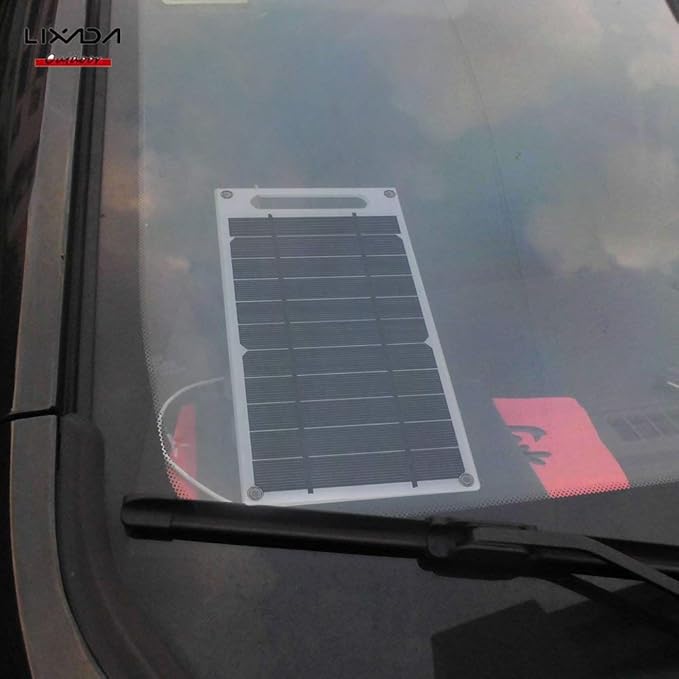 Lixada Solar Panel 7.8 W Ultra Thin Monocrystalline Silicon Solar Panel Charger USB Port for Mobile Phone