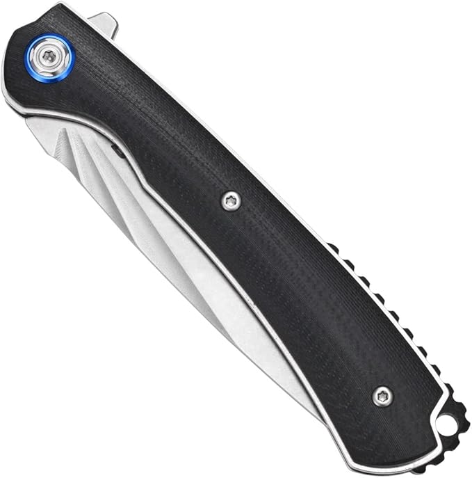 Sitivien ST144 Folding Knife,14C28N Steel Blade,G10 Handle Pocket Knife for Outdoor EDC Camping,Survival,Hiking,Fishing(Black)