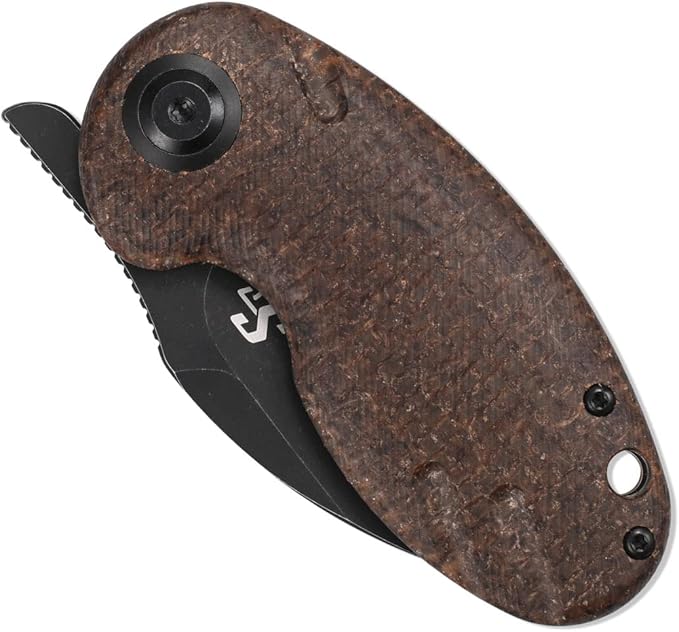 Sitivien ST153 Pocket Folding Knife,Sandvik 14C28N Black Stonewashed Blade with Micarta Handle,Chinese Zodiac Series EDC Tool Knifes Utility Knife for Camping Hunting Survival Hiking(Brown) … …