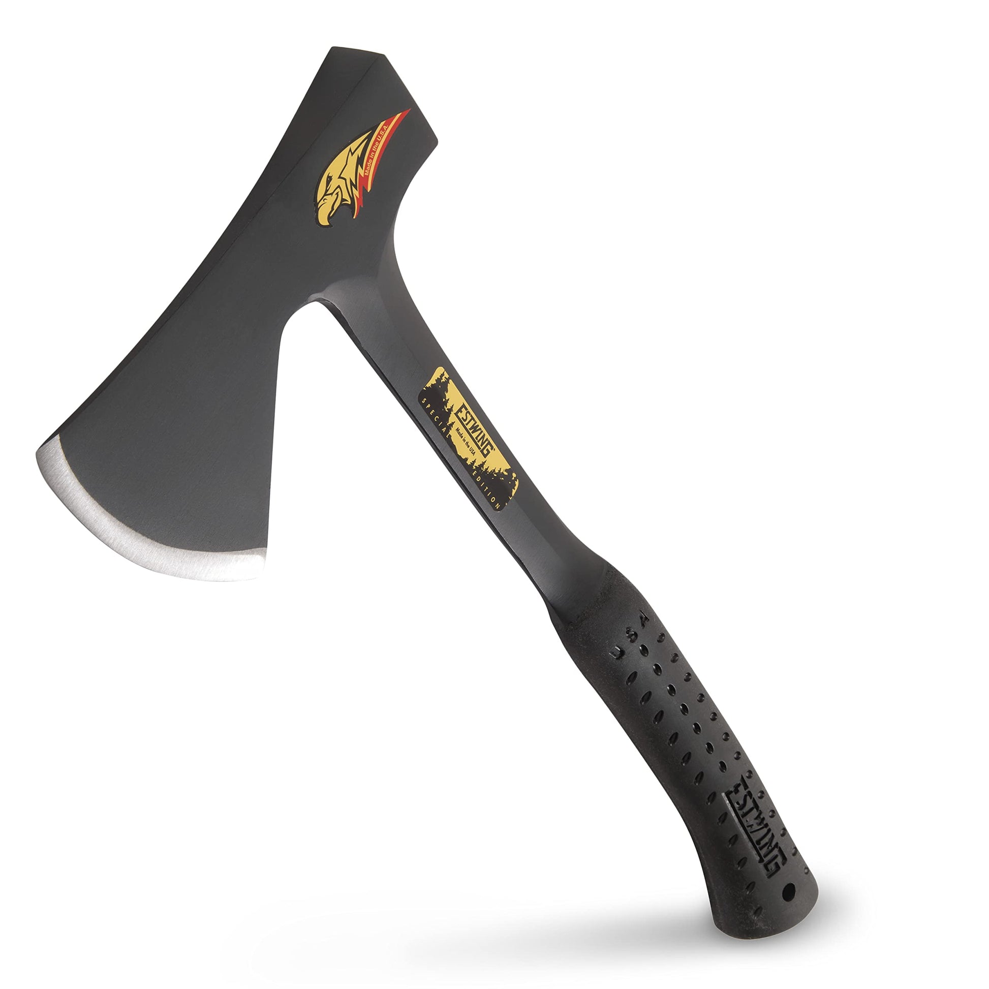 ESTWING Camper's Axe - 19" USA Made Special Edition Camping Ax with Forged Steel Construction &