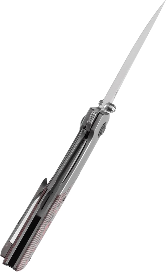 KANSEPT Deadite Pocket Folding Knives for Men Women Hiking 3.52'' Stonewashed CPM S35VN Blade EDC Knife with Bronze Anodized Titanium with Lava Flow Fatcarbon Handle Everyday Carry K1081A4