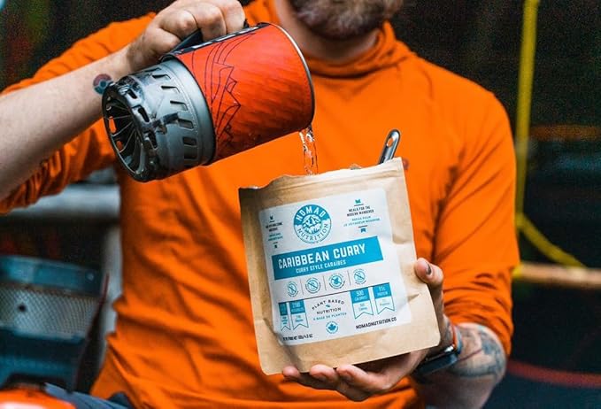 Nomad Nutrition Caribbean Curry | Instant Freeze Dried Backpacking & Camping Food | Plant-Based, Non-GMO Hiking Meals with High-Energy, Vegan, Gluten-Free | 112g - 1 Pack