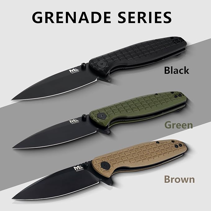 Folding Knife – 3.5-inch D2 Steel Folding Pocket Knife G10 Handle One-Handed Opening and Closing Ceramic Ball Bearings Deep Pocket Clip Suitable for Outdoor EDC (Black)