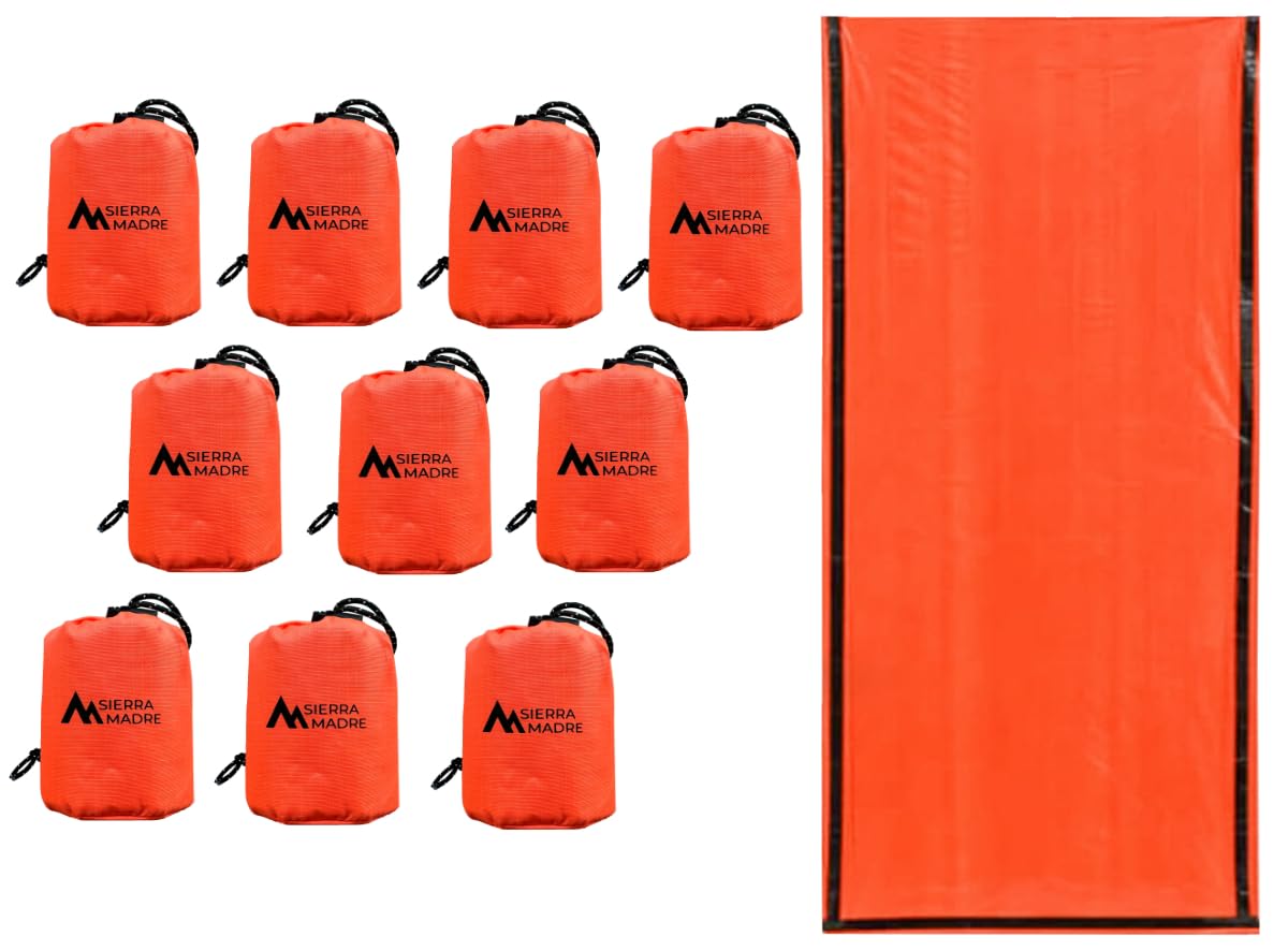 Sierra Madre Emergency Sleeping Bag, Waterproof Thermal Bivy Sack Pack 10