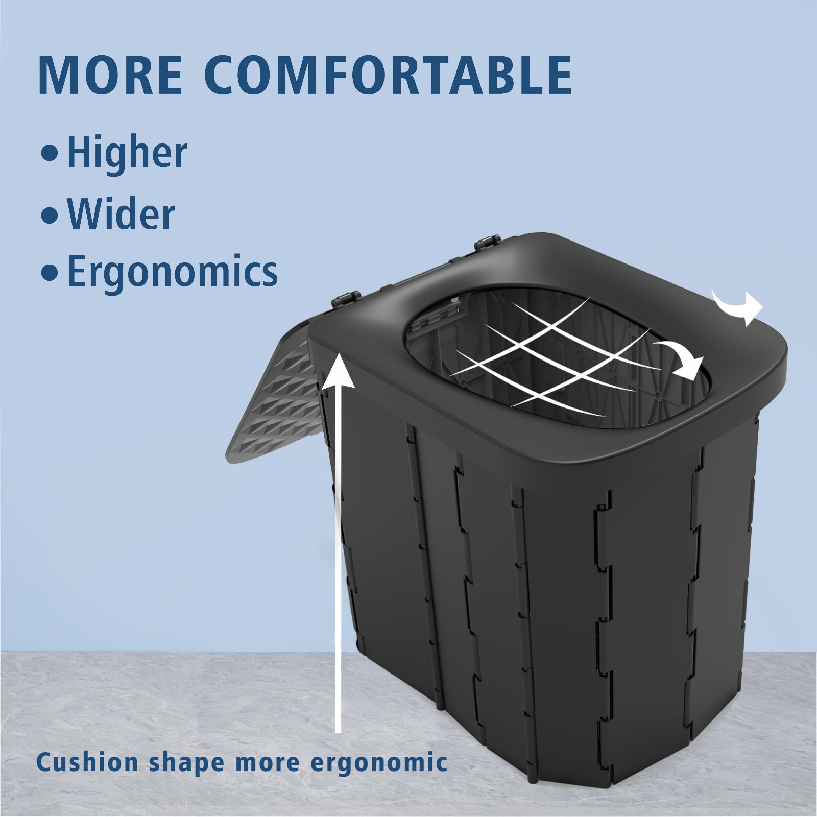 Hapoon XL Portable Folding Camping Toilet For Adults & Kids, Lightweight