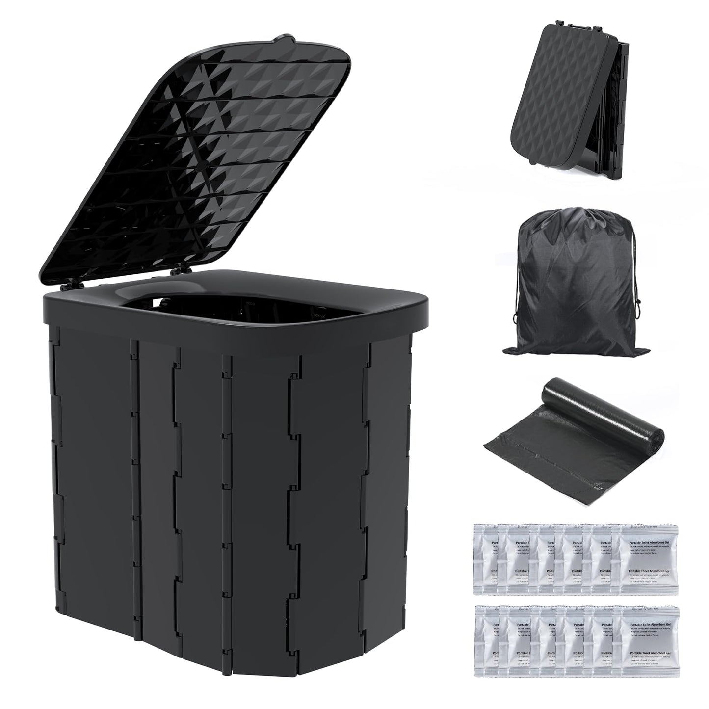 Hapoon XL Portable Folding Camping Toilet For Adults & Kids, Lightweight