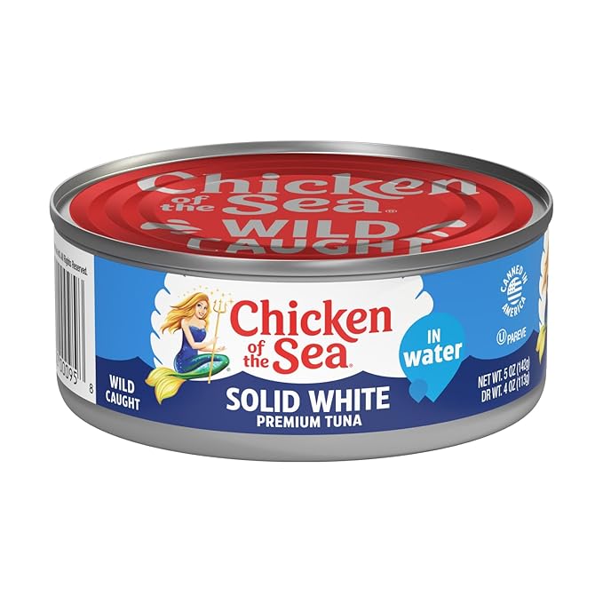 Chicken of the Sea Solid White Premium Albacore Tuna in Water, Wild Caught Tuna, 5 oz. Can (Pack of 24)
