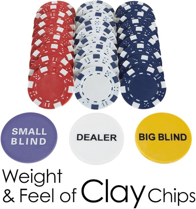 Poker Chip Set - 11.5g Poker Set with Cards, Buttons, Carrying Case, and 300 Poker Chips for Texas Hold'em and Blackjack Games by Trademark Poker