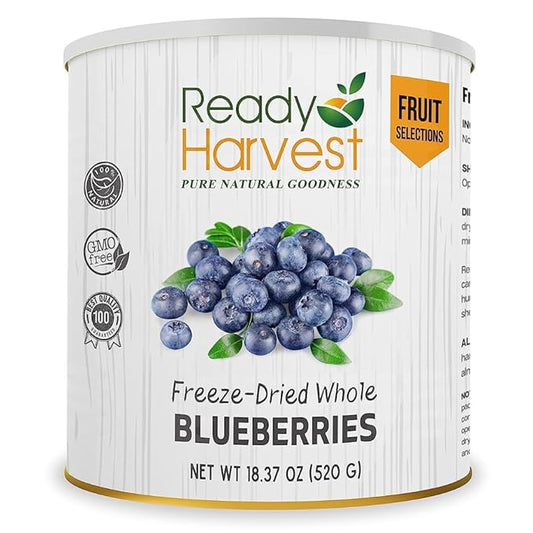 Ready Harvest Freeze-dried Blueberries Fruit Healthy Snacks Trail Mix Camping food, School Snacks or Emergency Food Supply 30 Years | #10 Can