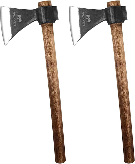 16.5" Throwing Axe, 2 Pack Throwing Axes and Tomahawks with High Carbon Steel & Beech Wood Handle, Well Balanced, Great for Axe Throwiing Game, Recreationb and Competition