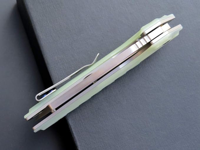 Eafengrow EF933 Pocket Folding Knife EDC D2 Steel Blade Knives G10 Handle Pocket Clip EDC Knife Emergency Outdoor Camping Tools (jade)