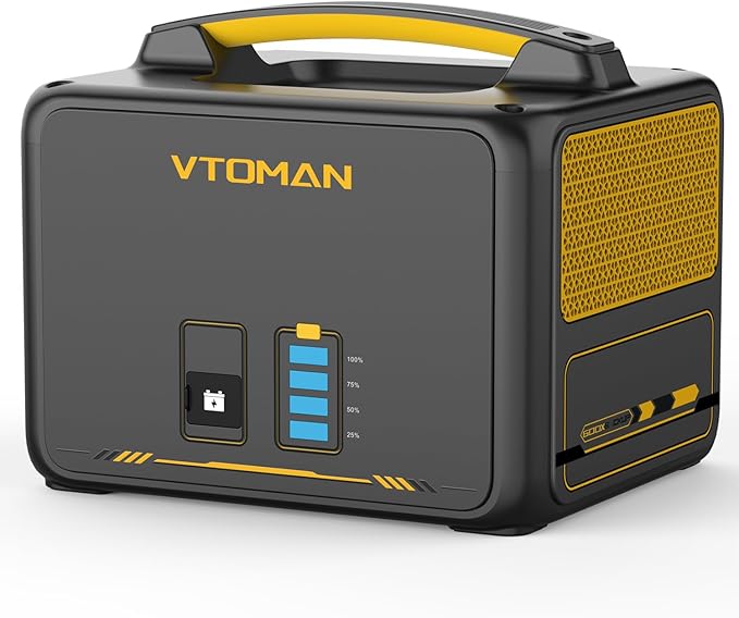 VTOMAN Jump 600X 600W Portable Power Station with 640Wh Extra Batteryï¼?39Wh Solar Generator LiFePO4 Battery, 1200W AC Outlet, PD 60W USB-C, 3x Regulated 12V/10A DC for Camping, Off-grid, Home Backup