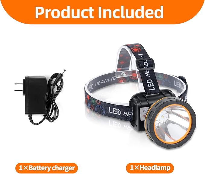 20W Superbright Coon Hunting Lights, High Lumens LED Headlamp with 2 Light Modes, Waterproof & Rechargeable Flashlight, Perfect for Outdoor Hiking, Hunting, Fishing, Night Activities