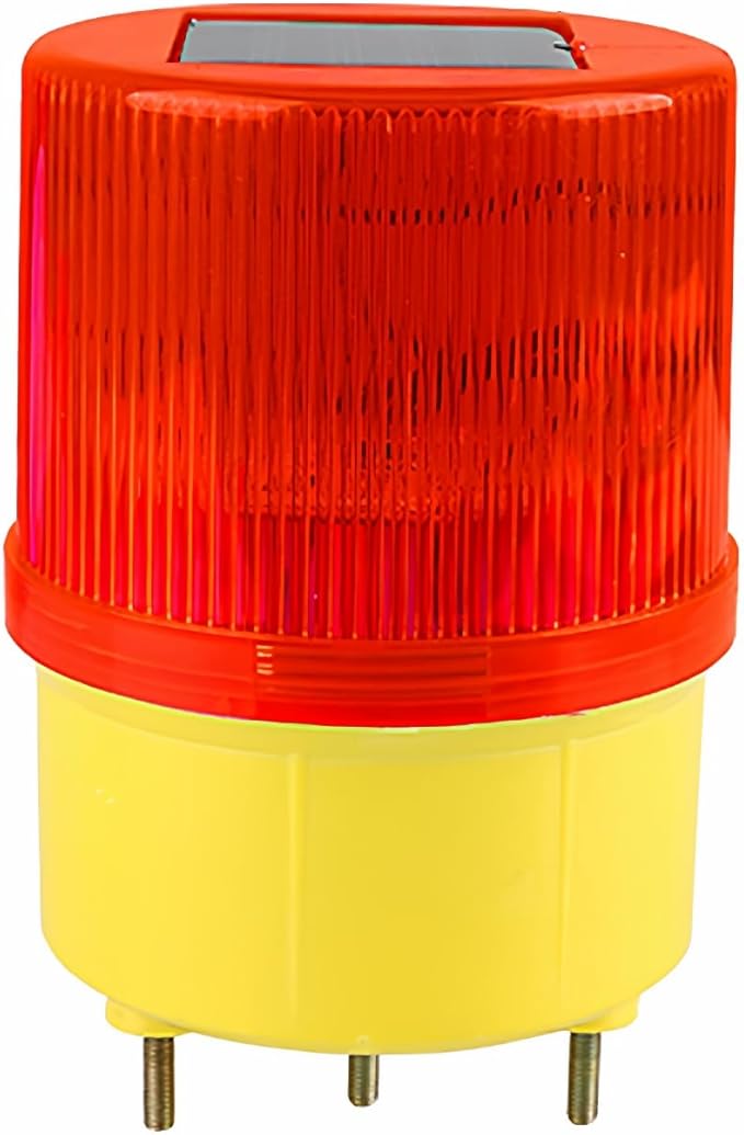Solar Strobe Warning Light: Waterproof LED Flashing Safety Light Bright Warning Lamp Outdoor with Switch for Construction Traffic Dock Marine Beacon Road