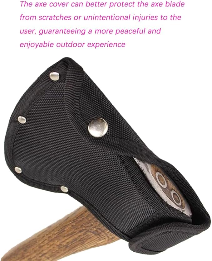 2 Pack Axe Head Sheath Holster, Black Hatchet Sheath for 1.25Lb Axe, Resistant Double Snap Hatchet Protector, Axe Cover for Outdoor Work Outdoor Hiking