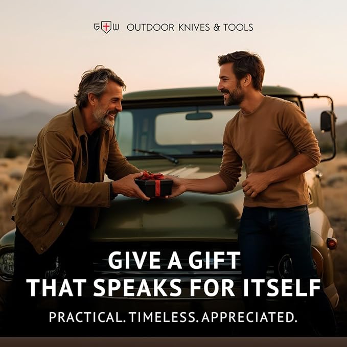 Grand Way 12.2" Retro Folding Knife with Wood Handle & Leather Sheath - 7.8" Long Foldable Sharp Blade - Large Pocket Knife for Men Camping Hunting Survival Work 12 KG