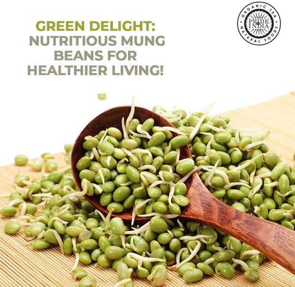 Pride Of India - PACK of 6 - Indian Whole Green Mung Gram - Protein & Fiber Rich Moong Whole, 1.5 Pound Jar