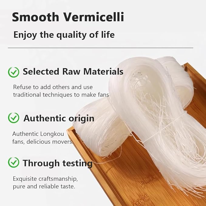 17.6oz Rice Noodles, Mung Beans Made Fine,Vermicelli Rice Noodles，Vermicelli
