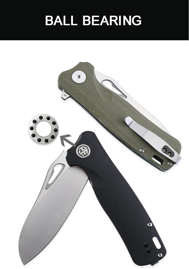 Petrified fish PF868 Bunta,3.35" D2 Satin Blade,146g G10 Handle Flipper Folding knife (Gray G10, Satin)