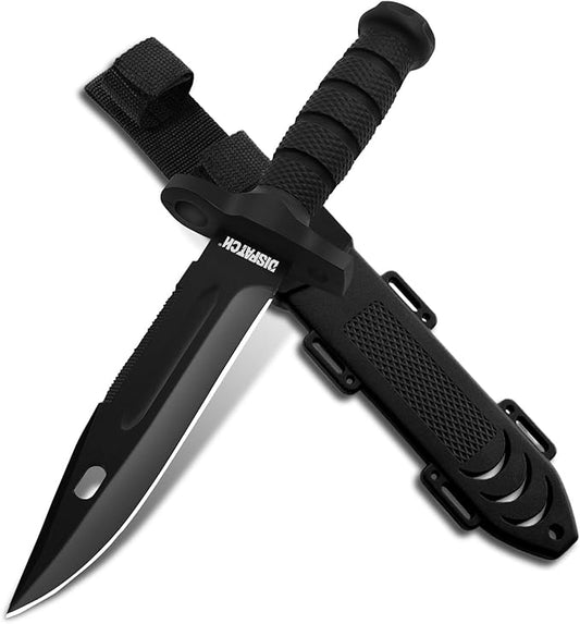 Dispatch Fixed Blade Hunting Knife with Sheath, 12-inch Survival Knives for Men Tactical Bowie Knife with Non-Slip Handle for Bushcraft, Outdoor Camping